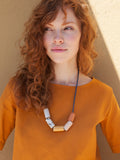 Ceramic Bead Necklace - Mustard
