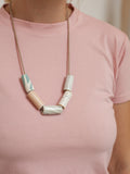 Ceramic Bead Necklace - Blush/Marble