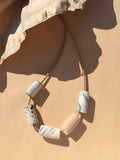 Ceramic Bead Necklace - Blush/Marble