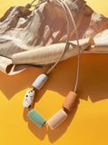 Ceramic Bead Necklace - Blush/Seafoam