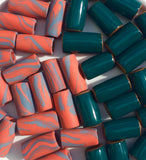 Ceramic Bead Necklace - Teal/Coral